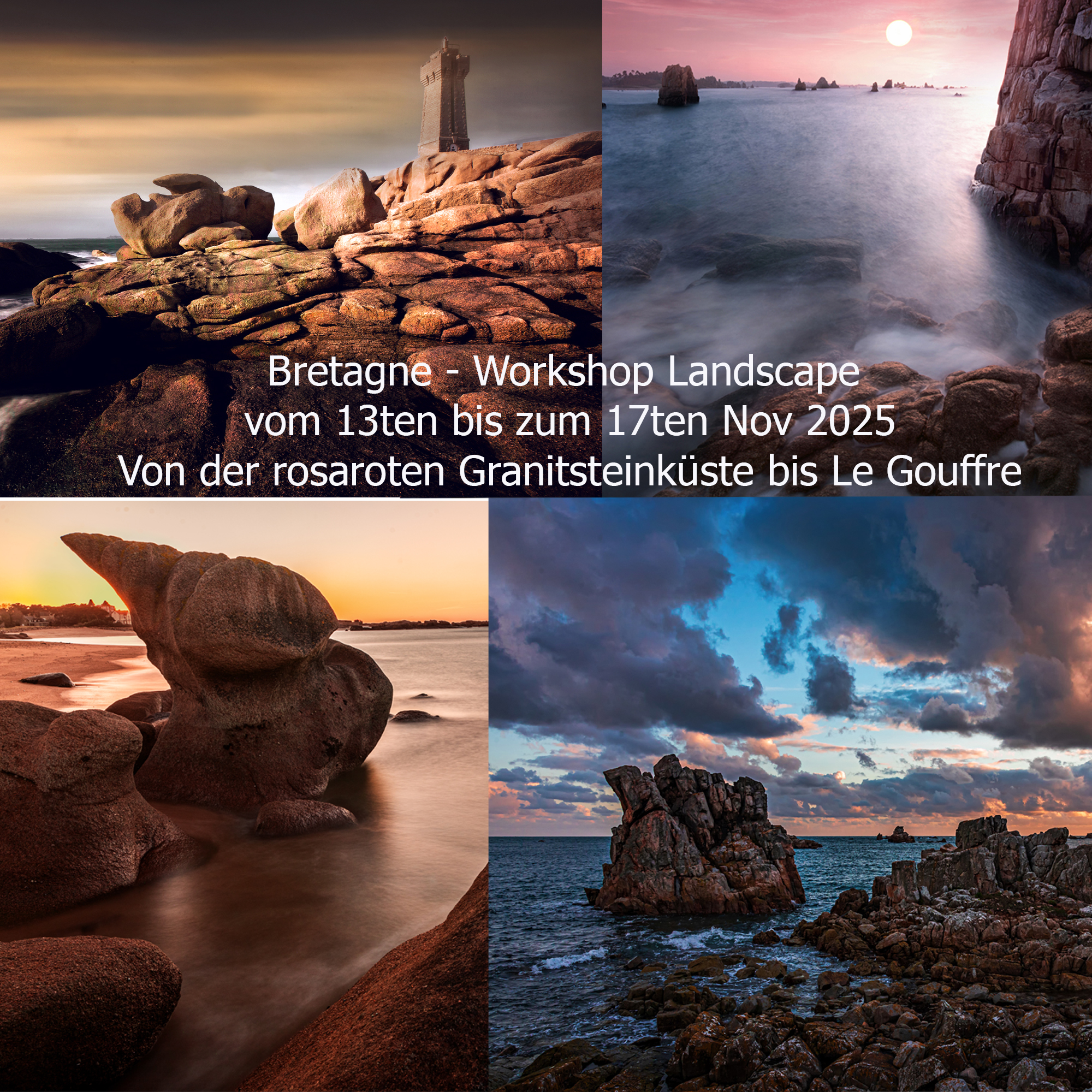 Bretagne - Landscape - von der rosaroten Granitsteinküste bis Le Gouffre - Pointe de Bihit- Langzeitbelichtungen, SW , Filtereinsatz - Landscape ART  und neuen Locations